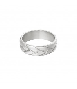 zilverkleurige ring met een vlechtpatroon (16)