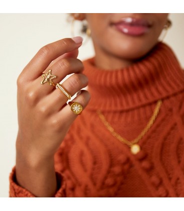 Zilverkleurige ring met grote ster van zirkoonsteentjes (16)