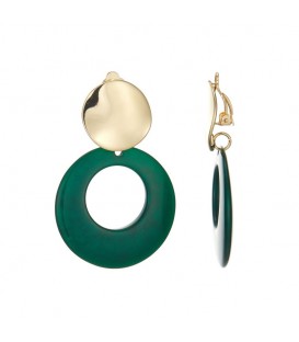 Trendy Groene Oorclips met Goudaccent - Must-have Accessoire