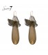 Groene lange oorhangers met stof - Elegant en trendy