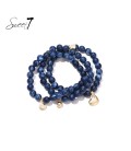 Blauwe armband met meerdere strengen