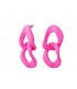 Fucshia roze oorhangers met 2 grote schakels