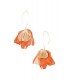 Goudkleurige oorhangers met oranje stof Trendy & stijlvol