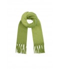 Groene winter sjaal met franjes