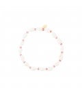 Armband met roze kralen en zeeschelpen