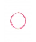 Roze koord armband met een goudkleurige bedel