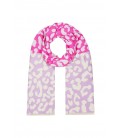 Roze met paarse warme winter sjaal met print