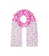 Roze met paarse warme winter sjaal met print