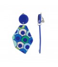 Oorclips in blauw met groene kleuren van het merk Belle Miss Paris