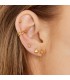 Goudkleurige dubbele earcuff met touw detail